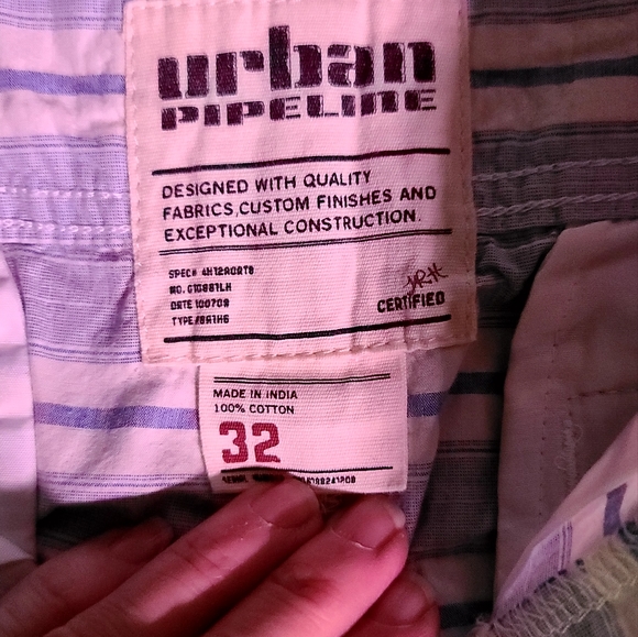 Urban Pipeline cotton men's walking shorts sz32 blue/white pin stripe - Picture 5 of 8